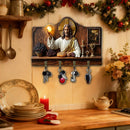 🎁✝️ Porta-chaves multifuncional de madeira - Jesus 💖